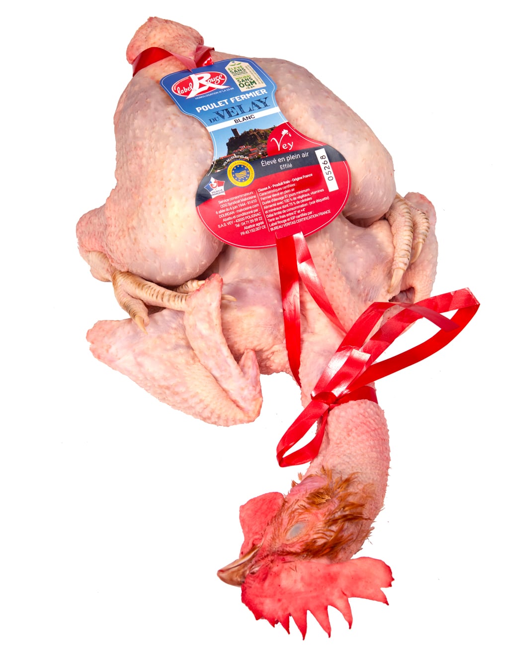 Poulet fermier du Velay blanc effilé