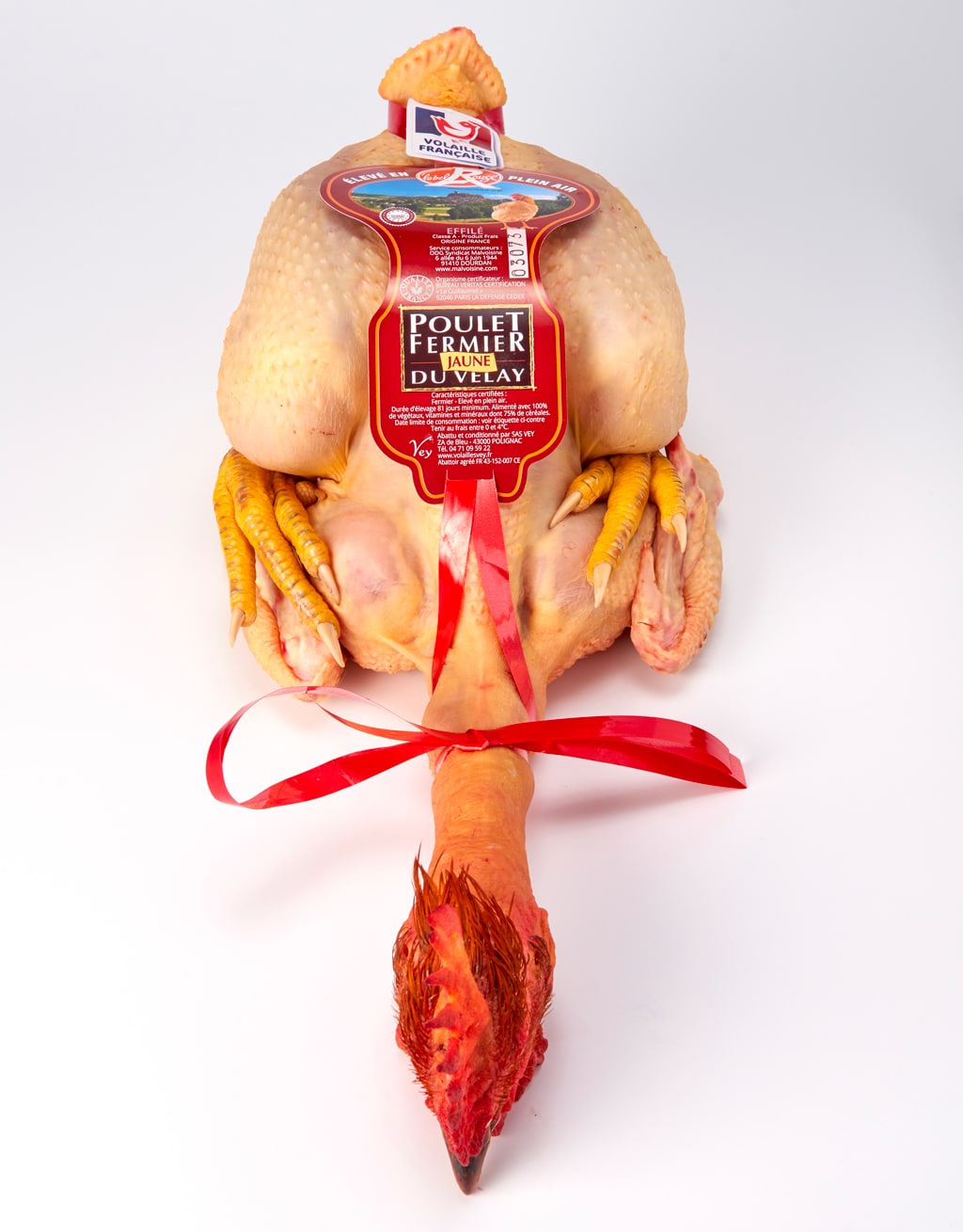 Poulet fermier du Velay jaune effilé